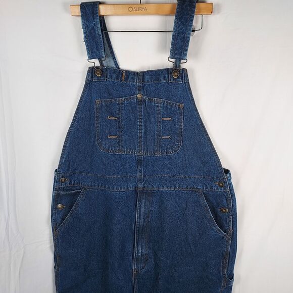 Lincoln Outfitters Denim Overalls Men’s 42x30 Blue Jean Bib Workwear 100% Cotton - Picture 5 of 14